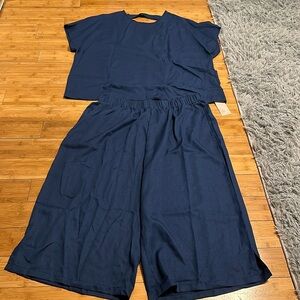Navy Blue dress casual pants set